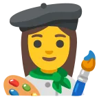 Emoji Artista mujer en Google