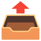 Outbox Tray emoji on Google