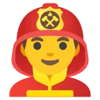 Man Firefighter emoji on Google