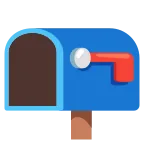 Emoji Buzón abierto con la bandera bajada en Google