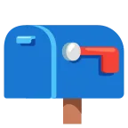 Emoji Buzón cerrado con la bandera bajada en Google
