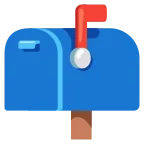 Emoji Buzón cerrado con la bandera levantada en Google