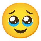 Face Holding Back Tears emoji on Google