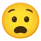 Emoji Cara angustiada en Google
