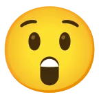 Astonished Face emoji on Google