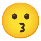Kissing Face emoji on Google