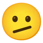 Face with Diagonal Mouth emoji on Google