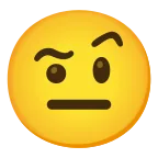 Face with Raised Eyebrow emoji on Google