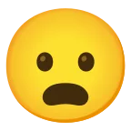 Emoji Cara con el ceño fruncido y la boca abierta en Google