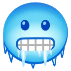 Emoji Cara con frío en Google