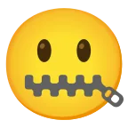 Emoji Cara con la boca cerrada con cremallera en Google