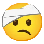 Emoji Cara con la cabeza vendada en Google