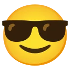 Emoji Cara con lentes de sol en Android