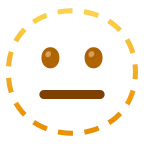 Emoji Cara con línea de puntos en Google