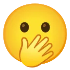 Face with Open Eyes and Hand Over Mouth emoji on Google