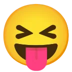 Squinting Face with Tongue emoji on Google