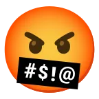 Emoji Cara con símbolos en la boca en Google