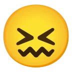 Confounded Face emoji on Google