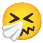 Emoji Cara estornudando en Google