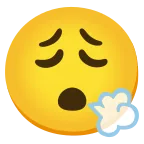 Face Exhaling emoji on Google
