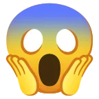 Emoji Cara gritando de miedo en Google