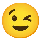 Emoji Cara guiñando el ojo en Android