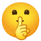 Emoji Cara pidiendo silencio en Google