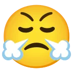 Face with Steam from Nose emoji on Google