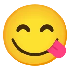 Emoji Cara saboreando comida en Android