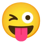 Winking Face with Tongue emoji on Google