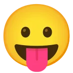 Face with Tongue emoji on Google