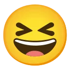 Emoji Cara sonriendo con los ojos cerrados en Android