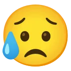 Sad But Relieved Face emoji on Google