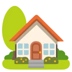 Emoji Casa con jardín en Google
