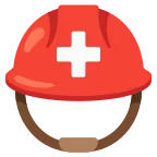 Emoji Casco con una cruz blanca en Google