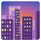 Emoji Ciudad al atardecer en Google