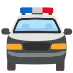 Emoji Coche de policía próximo en Google