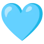 Light Blue Heart emoji on Google