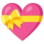 Emoji Corazón con lazo en Google