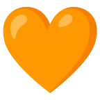 Emoji Corazón naranja en Google
