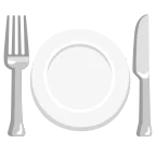 Fork and Knife with Plate emoji on Google
