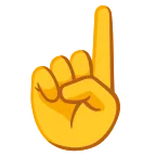 Emoji Dedo índice hacia arriba en Google