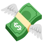 Money with Wings emoji on Google