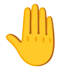 Raised Back of Hand emoji on Google