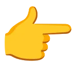 Emoji Dorso de mano con índice a la derecha en Android