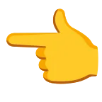 Emoji Dorso de mano con índice a la izquierda en Google