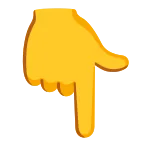 Emoji Dorso de mano con índice hacia abajo en Google