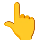 Emoji Dorso de mano con índice hacia arriba en Google