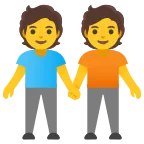 Emoji Dos personas de la mano en Google