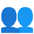 Emoji Dos siluetas de bustos en Google